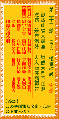 第23签：怀德招亲