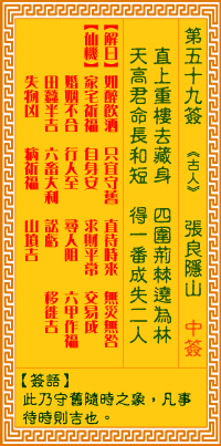 第59签：张良隐山